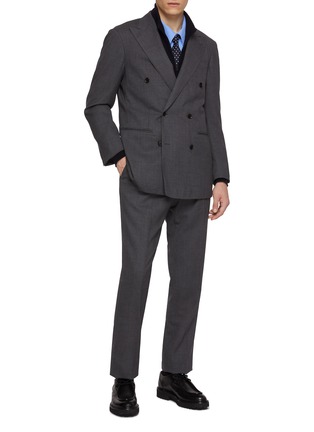Figure View - Click To Enlarge - RING JACKET - Peak Lapel Double Breasted Wool Blazer