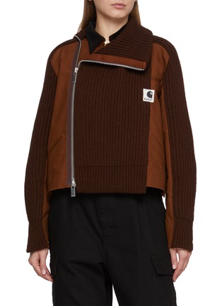 Main View - Click To Enlarge - SACAI - x Carhartt Knit Blouson Jacket