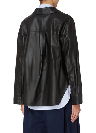 Back View - Click To Enlarge - LOEWE - Asymmetric Front Leather Shirt