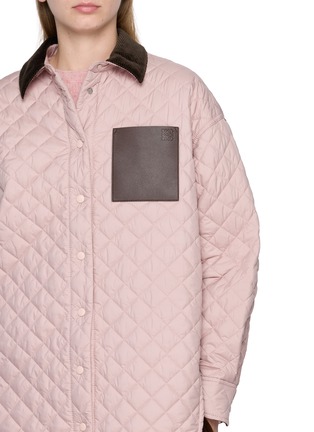  - LOEWE - Corduroy Collar Leather Pocket Quilted Jacket