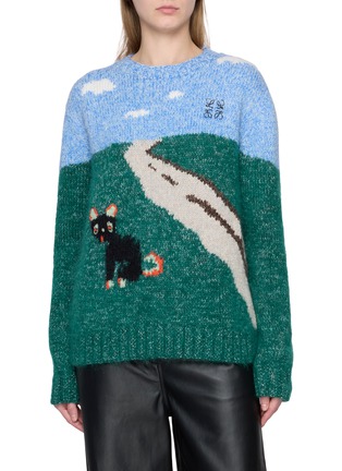 Main View - Click To Enlarge - LOEWE - Cat Painting Knit Sweater