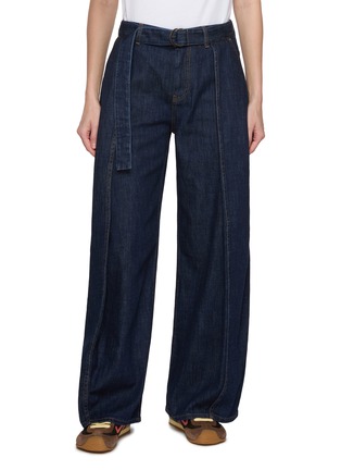 Main View - Click To Enlarge - LOEWE - Belted Barrel Dark Wash Jeans