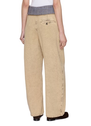 Back View - Click To Enlarge - LOEWE - Foldover Wool Waistband Cotton Mom Jeans
