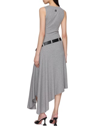 Back View - Click To Enlarge - LOEWE - Asymmetrical Belted Cotton Blend Tank Dress