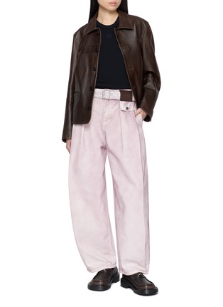 Figure View - Click To Enlarge - LOEWE - Belted Front Pleat Denim Jeans