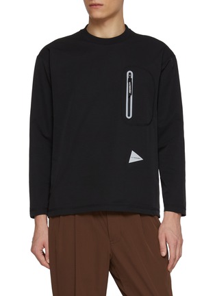 Main View - Click To Enlarge - AND WANDER - Hybrid Warm Pocket Long Sleeve Hoodie