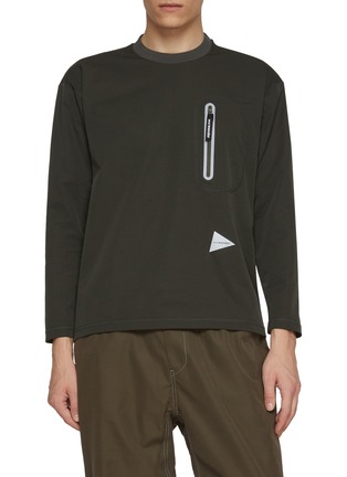 Main View - Click To Enlarge - AND WANDER - Long Sleeve Hybrid Double Woven Top