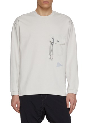 Main View - Click To Enlarge - AND WANDER - Carabiner Clip Pocket Heavy Cotton T-Shirt