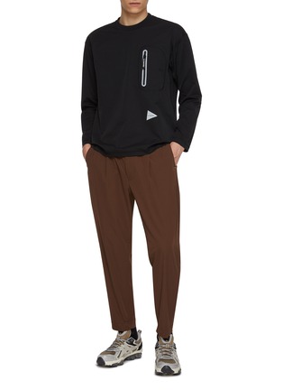 Figure View - Click To Enlarge - AND WANDER - Contrast Stitch Pleat Light Tapered Pants