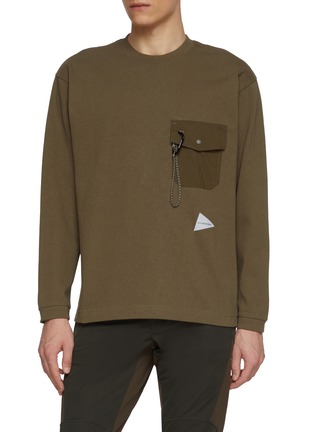 Main View - Click To Enlarge - AND WANDER - Carabiner Clip Pocket Heavy Cotton T-Shirt