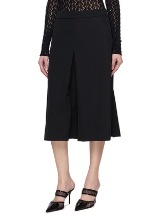 Front View - Click To Enlarge - ALAÏA - Bermuda Front Pleat Wool Shorts