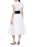 Back View - Click To Enlarge - ALAÏA - Capsleeve Round Neck Belted Cotton Poplin Dress