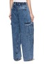 Back View - Click To Enlarge - ALAÏA - Dark Wash Denim Cargo Pants
