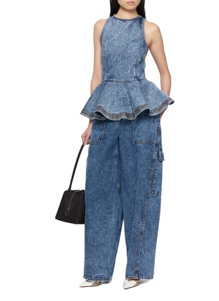 Figure View - Click To Enlarge - ALAÏA - Dark Wash Denim Cargo Pants