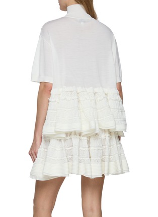 Back View - Click To Enlarge - ALAÏA - Short Sleeve Wool Peplum Top