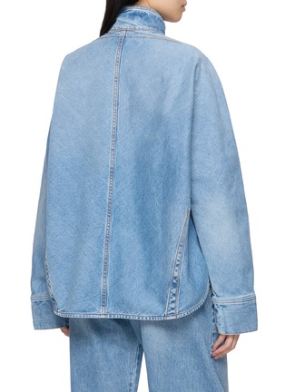 Back View - Click To Enlarge - ALAÏA - Light Wash Denim Shirt Jacket