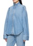 Front View - Click To Enlarge - ALAÏA - Light Wash Denim Shirt Jacket