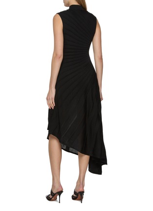 Back View - Click To Enlarge - ALAÏA - Asymmetrical Sculpted Rib Wool Dress