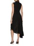 Back View - Click To Enlarge - ALAÏA - Asymmetrical Sculpted Rib Wool Dress