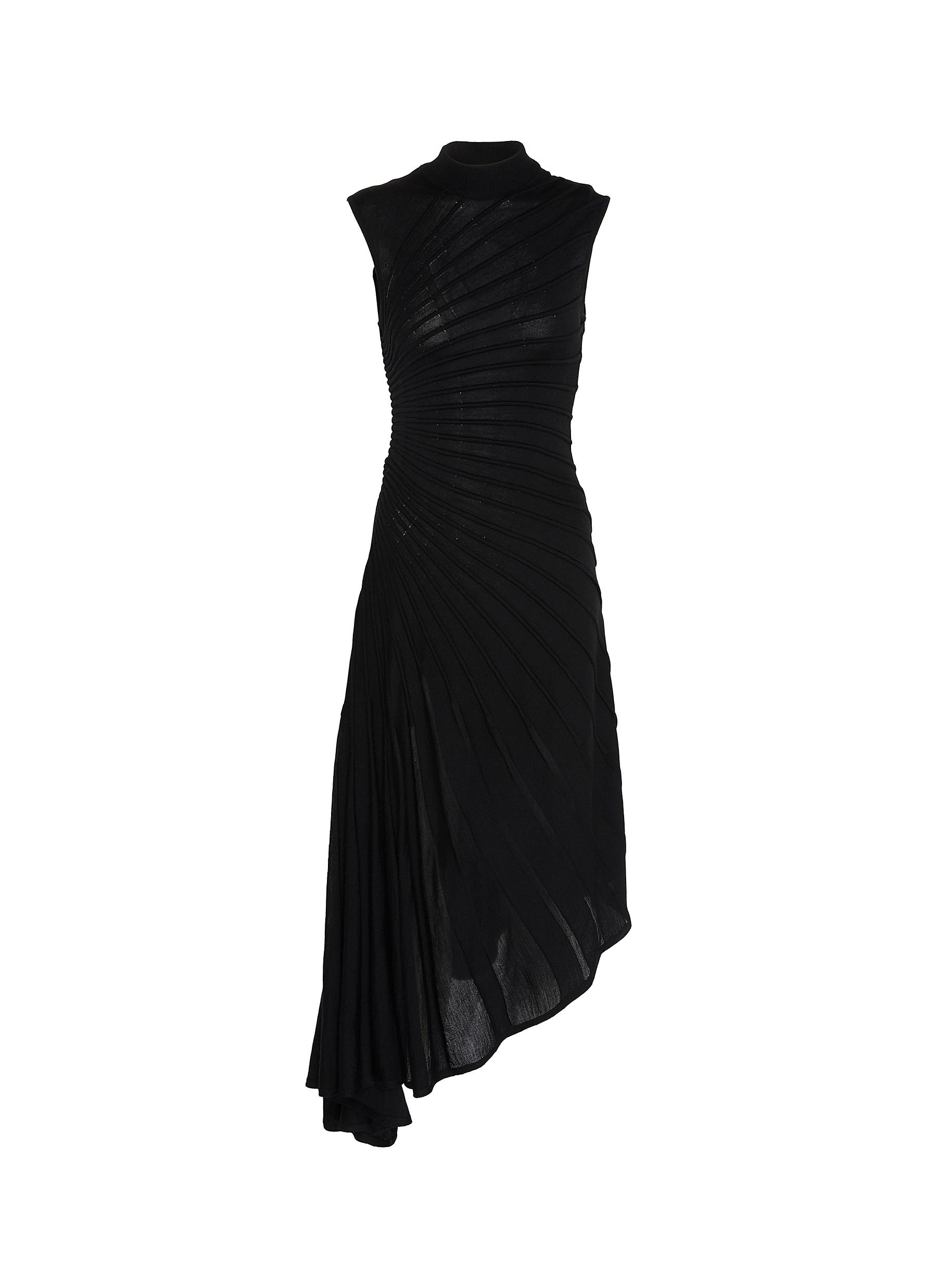 alaia asymmetrical dress ALAÏA | Sculpted Rib Wool | Women out asymmetrical dress in Easter2026 A-Line Spaghetti Straps Burgundy Color:White Floral
