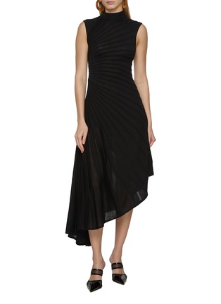 Figure View - Click To Enlarge - ALAÏA - Asymmetrical Sculpted Rib Wool Dress