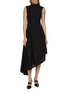 Figure View - Click To Enlarge - ALAÏA - Asymmetrical Sculpted Rib Wool Dress
