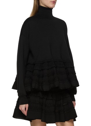 Front View - Click To Enlarge - ALAÏA - Long Sleeve Peplum Top