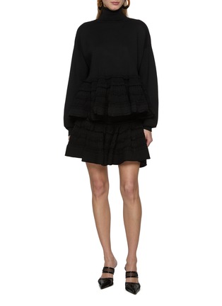 Figure View - Click To Enlarge - ALAÏA - Long Sleeve Peplum Top