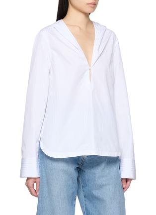Front View - Click To Enlarge - ALAÏA - Hooded Cotton Shirt