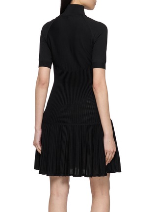 Back View - Click To Enlarge - ALAÏA - Turtleneck Crinoline Mini Knit Dress