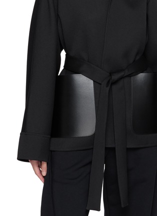 - ALAÏA - Wrap Tie Waist Wool Leather Jacket