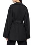 Back View - Click To Enlarge - ALAÏA - Wrap Tie Waist Wool Leather Jacket