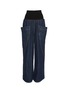 Main View - Click To Enlarge - ALAÏA - Ribbed Waistband Raw Cotton Denim Track Pants