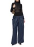 Figure View - Click To Enlarge - ALAÏA - Ribbed Waistband Raw Cotton Denim Track Pants