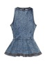 ALAÏA Medium Wash Denim Peplum Top