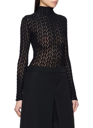 Front View - Click To Enlarge - ALAÏA - High Neck Lace Bodysuit
