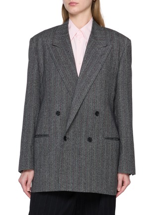 Main View - Click To Enlarge - BOWTE - Double Breasted Wool Herringbone Blazer