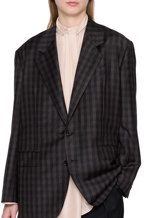  - BOWTE - Checkered Single Breasted Wool Cashmere Blazer