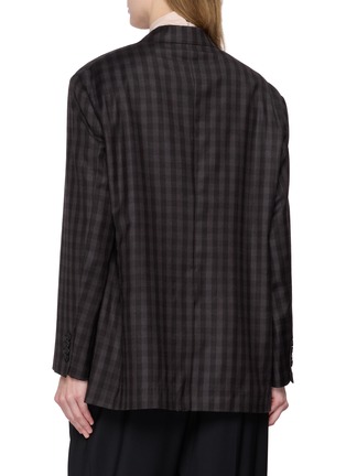 Back View - Click To Enlarge - BOWTE - Checkered Single Breasted Wool Cashmere Blazer