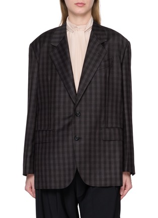 Main View - Click To Enlarge - BOWTE - Checkered Single Breasted Wool Cashmere Blazer