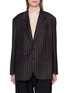 BOWTE Checkered Single Breasted Wool Cashmere Blazer