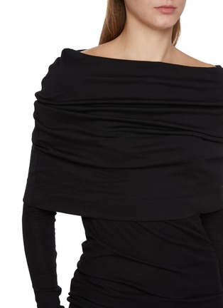 - BOWTE - Cape Detail Long Sleeve Cotton Silk Top