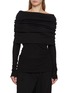 Main View - Click To Enlarge - BOWTE - Cape Detail Long Sleeve Cotton Silk Top