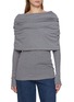 Main View - Click To Enlarge - BOWTE - Cape Detail Long Sleeve Cotton Silk Top