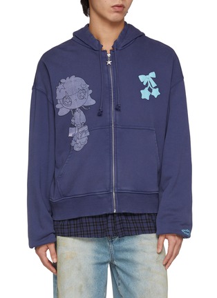 Detail View - Click To Enlarge - GOODBAI - x Lane Crawford Bow Appliqué Printed Zip Up Jacket
