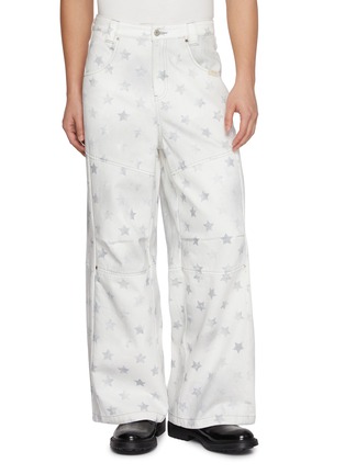 Back View - Click To Enlarge - GOODBAI - x Lane Crawford Star Printed Light Wash Jeans