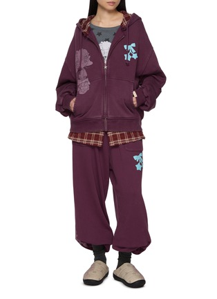 Figure View - Click To Enlarge - GOODBAI - x Lane Crawford Bow Appliqué Printed Zip Up Jacket