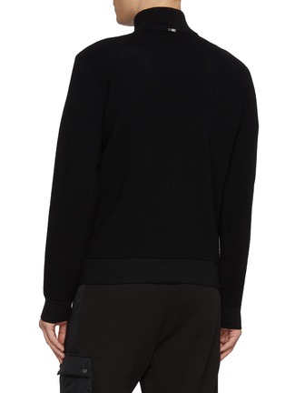 Back View - Click To Enlarge - HERNO - Stand Collar Wool Cardigan