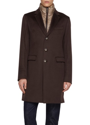 Main View - Click To Enlarge Main View - Click To Enlarge - HERNO - Detachable Quilted Bib Cashmere Coat