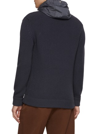 Back View - Click To Enlarge - HERNO - Hooded Wool Knit Cardigan